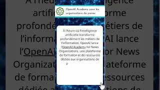 Miniature : OpenAI Academy pour les organisations de presse
