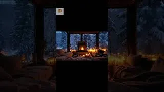 Miniature : ⛄🔥 CHALET Neige Feu de Cheminée & Jazz Relaxant | Ambiance Hiver pour Dormir#shorts