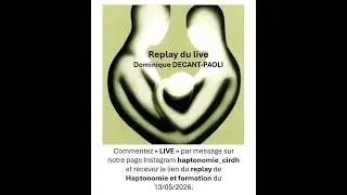 Miniature : Annonce replay live DECANT - Haptonomie et formation sur Instagram