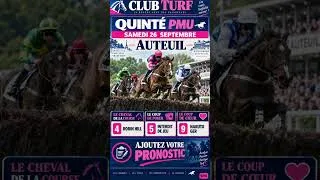 Miniature : QUINTÉ PRONO SAMEDI 26 SEPTEMBRE AUTEUIL #PREDICTIONS #PRONO #TURF #LIFEISBUTADREAM #PMU