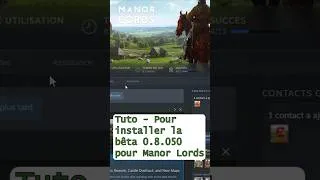 Miniature : Manor Lords 🏘️⚔️ [FR] Comment installer la Bêta 0.8.050 Steam #manorlords #tuto #beta #installation