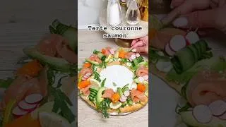 Miniature : Tarte couronne saumon fumé 😍 chic et facile #aperitif #entree #saumon #recettefacile #buffet #shorts