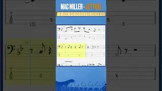 Miniature : Mac Miller - Jet Fuel (chorus) #bass #basstab #tabshorts #sheetmusic #macmiller #jetfuel #swimming
