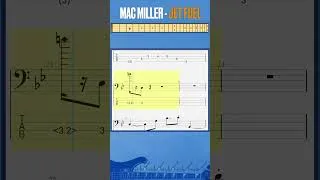 Miniature : Mac Miller - Jet Fuel (verse) #bass #basstab #tabshorts #sheetmusic #macmiller #jetfuel #swimming