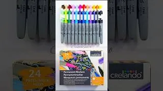Miniature : 🌈 TEST 24 Marqueurs Crelendo - LIDL (2,69 €) ! 🎨 #marqueurs #coloriage #coloring #rainbow