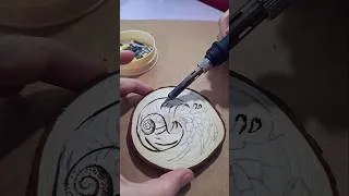 Miniature : Engraved coasters by @CurioZitude#handengraving #pyrography #woodburning #handcraft #smallcreator