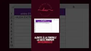 Miniature : Générer des Dates Aléatoires dans Excel | Fonction ALEA.ENTRE.BORNES Expliquée !  #excel