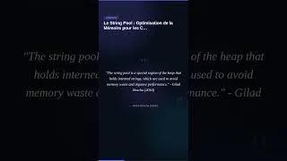 Miniature : Heap et String pool