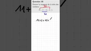 Miniature : Brevet maths 2026 - Automatismes : calcul de moyenne  | Question 18