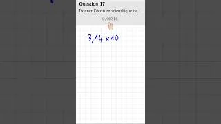 Miniature : Brevet maths 2026 - Automatismes : écriture scientifique  | Question 17
