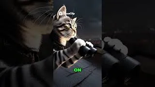 Miniature : Le Chat Tabby   La Nuit, Le Toit, Le Danger Caché