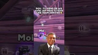 Miniature : POV : TU VIENS DE 1V2 AVEC 1HP MAIS TU VOIS UNE TEAM ARRIVER 😂 #shorts #fortnite #funny