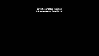 Miniature : l'investissement en 1 citation