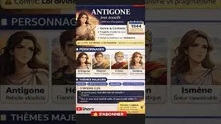 Miniature : Fiche de lecture : Antigone – Jean Anouilh #antigone #littératurefrançaise #jeananouilh #1bac