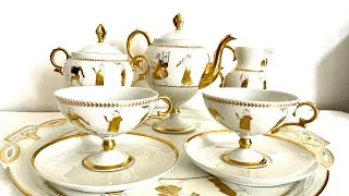 Miniature : Limoges Tête à tête старинный сервис из Лиможского фарфора #лимож #фарфор