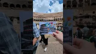 Miniature : Even on vacation, work is never far away! #italy #rome #embroidery #art #embroidery #colosseum