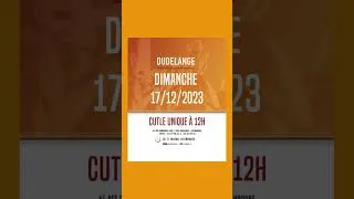 Miniature : 📣 Notez bien que ce dimanche 17 décembre, nous n'aurons qu'un seul culte dominical. 📣