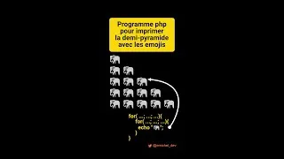 Miniature : Short vidéo:  Programme #php  motif pyramide avec emoji