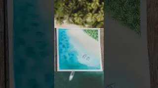 Miniature : TUTO rapide aquarelle mer vue du ciel #aquarelle #art