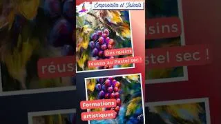 Miniature : La Grappe de Raisins au pastel sec.