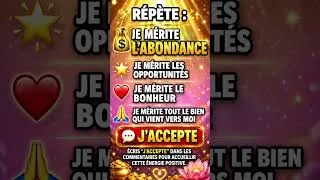 Miniature : ✨ Répète ceci chaque jour : Je mérite l'abondance 💰 #shorts  #meditation  #abondance