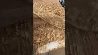 Miniature : Volant Dentelle Plissée Nude sur Tulle - Hauteur 30 cm
