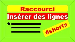 Miniature : Raccourci pour Insérer  des lignes dans Excel