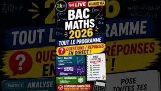 Miniature : 🔴 Prépare ton BAC Maths 2026 : Questions / Réponses en Direct