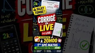 Miniature : 🔴 LIVE : Bac math Amérique du nord 2026 première spé math #maths  #revisionmaths #bac