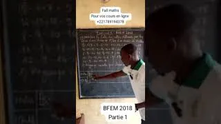 Miniature : Correction BFEM 2018 Maths, 1rr groupe. #maths  #bfem #fallmaths