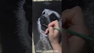 Miniature : Peindre la fourrure en peinture acrylique #Shorts - peinture animaux réaliste -