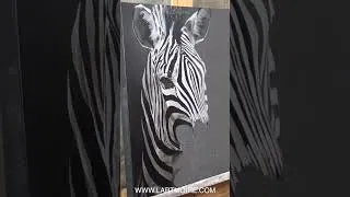Miniature : Comment peindre un zèbre #Shorts - peinture animaux réaliste - peinture à huile soluble à l'eau