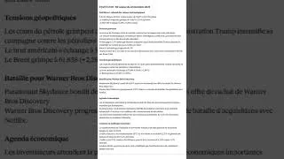 Miniature : Newsletter Boursière - 22 12 2025 #stockmarket #usa #europe #asia #bourse #marchésfinanciers