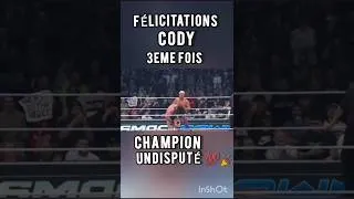 Miniature : Encore une fois Cody Rhodes est de nouveau champion undisputé#wwefan #wrestling