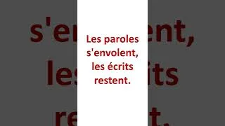 Miniature : les paroles s'envolent, les écrits restent #français #apprends #francais