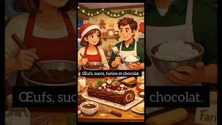 Miniature : 🇫🇷 Apprends le français en cuisinant : La Bûche de Noël étape par étape ! 🎄