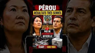 Miniature : Pérou : l’élection reste indécise après un dépouillement serré #Shorts #info #news #géopolitique