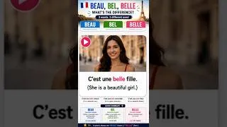Miniature : BEAU, BEL, BELLE – What’s the difference? 🤔 French lesson #francaisfacile #learnfrench