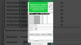 Miniature : Localiser et modifier toutes les occurrences d'un élément en un clic  #excel #exceltricks
