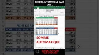 Miniature : Fais toutes tes sommes Excel en 1 seconde #excel #astuces #bureau
