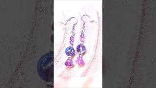 Miniature : BOUCLES D'OREILLES UNIVERS ✨ AMÉTHYSTE ET CRISTAL AQUA AURA