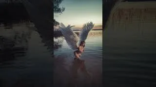 Miniature : Backstage sunset angel shooting #creativeportrait #angel #behindthescenes