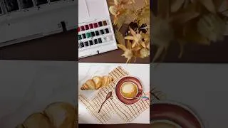 Miniature : French Breakfast in Watercolor – #watercolor #frenchbreakfast #vintagevibes #aquarelle #shorts