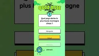 Miniature : QUIZ Express sur l'ASIE ! #culturegénérale #quiz #asie #geographie #asia #shortsvideo #jeu