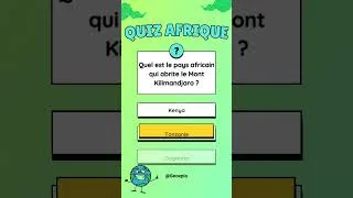 Miniature : QUIZ rapide sur l'AFRIQUE ! #culturegénérale #quiz #afrique  #shortsvideo  #africa #jeu #apprendre