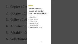 Miniature : Quelques raccourcis clavier -2-