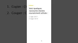 Miniature : Quelques raccourcis clavier