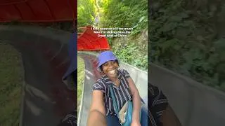 Miniature : Testing the GIANT slide 🛝 on the Great Wall of China #travel #chinatravel