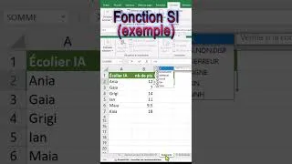 Miniature : La fonction SI dans Excel - Simple Exemple - Examen réussi OUI ou NON #Excel #formule #shorts