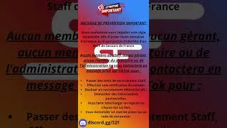 Miniature : #prevention sur les #faux #staff de #secoursdefrance #rp  #roblox #roleplay